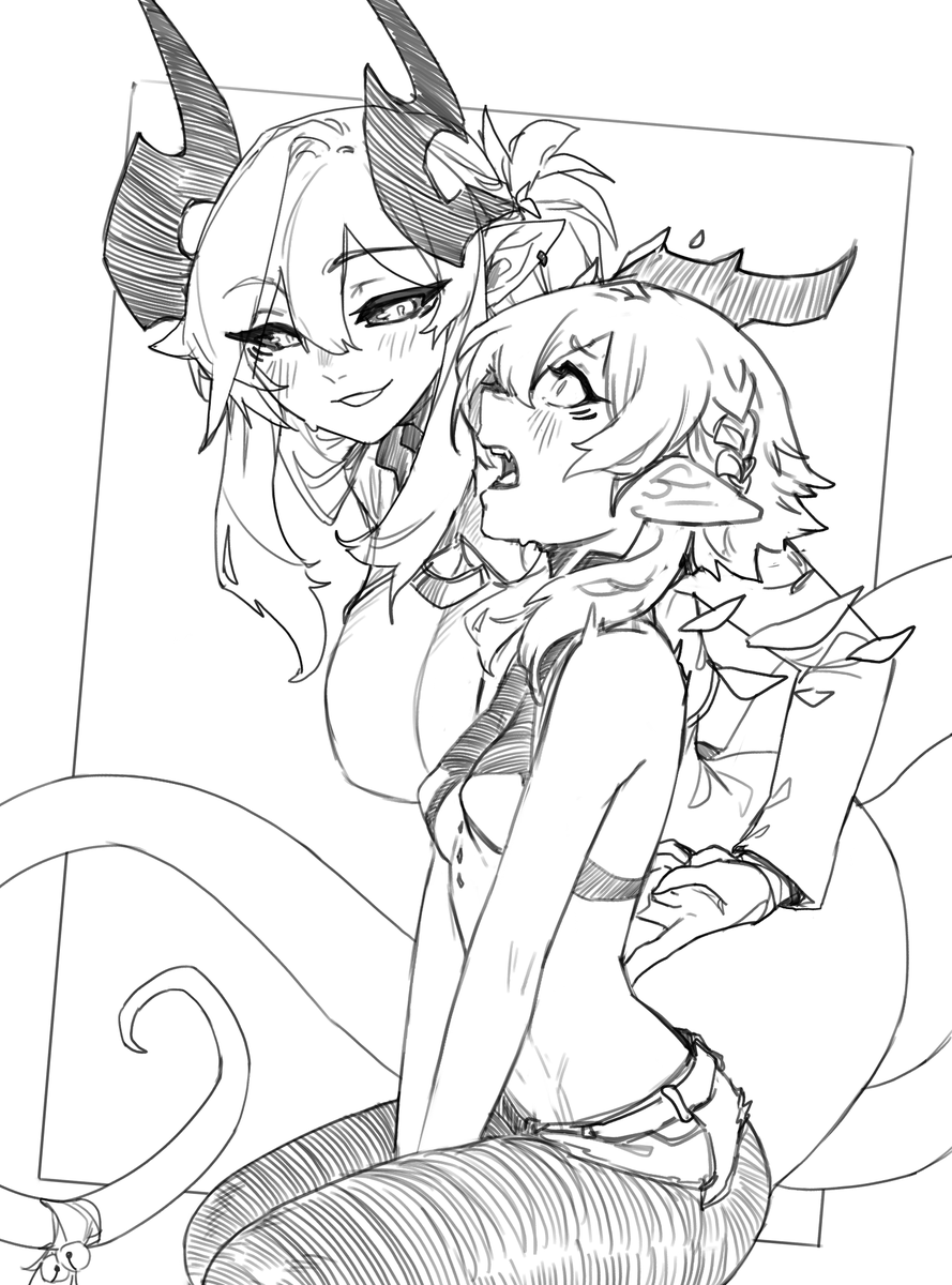 Haohi_Oterin's tweet photo. "hey zuri~" aiko whispered. https://t.co/14SreOBvbY