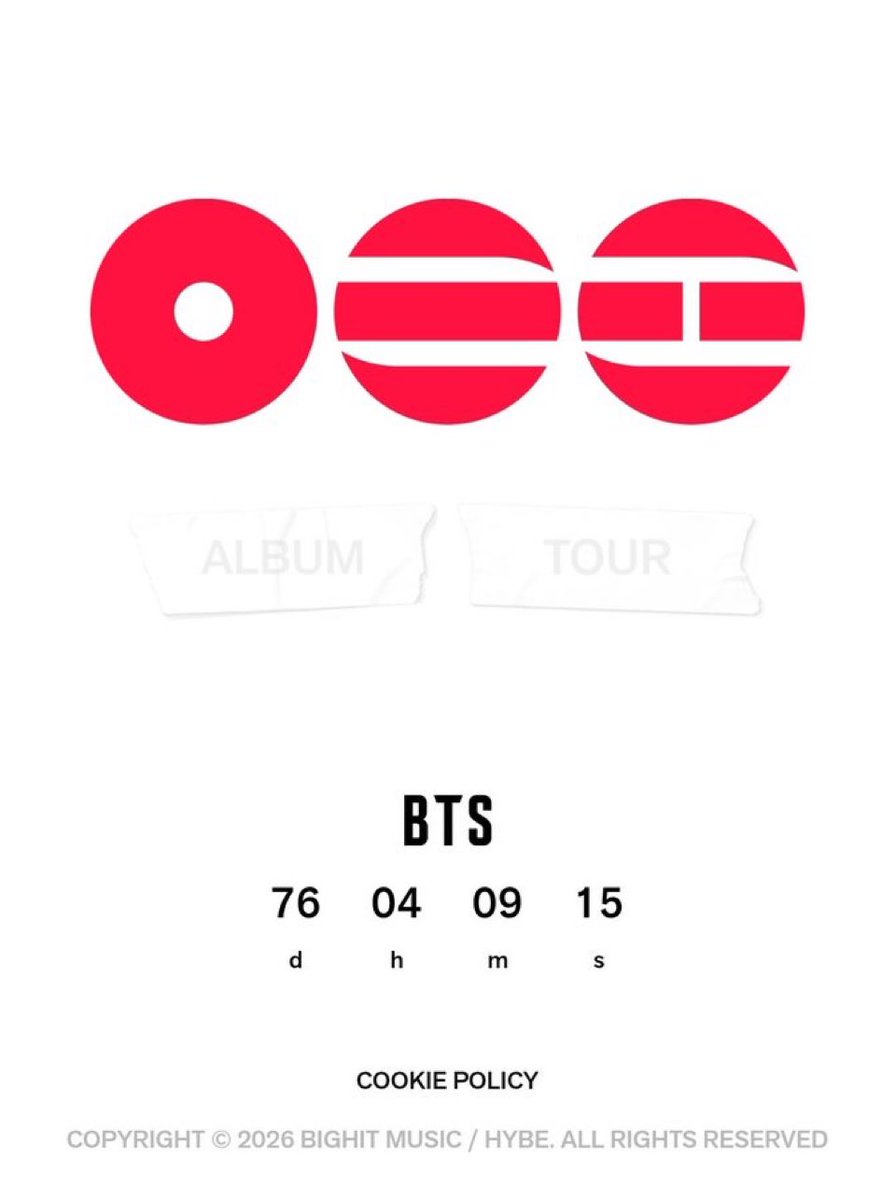 goeskthh's tweet image. "Album" 
"Tour" 

ESTA PÁGINA TIENE TODO. TIENE FECHAS. TIENE EL CONTENIDO. TIENE EL CALENDARIO PROMOCIONAL. TIENE LOS PAÍSES DEL TOUR. SOLO FALTA DESBLOQUEAR TODA LA INFORMACIÓN😭😭😭

BTS IS COMING
BTS COMEBACK IS COMING
BTS BTS BTS
#BTSComeback2026