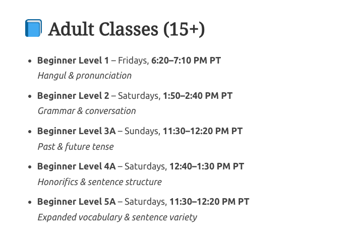 thekoreantutor's tweet photo. Last Reminder – Winter 2026 Korean Classes

January is a great time to start learning Korean.
A fresh year, a new skill, and a meaningful way to grow—for yourself or your child.
Our Winter 2026 term begins January 10, with classes for adults (15+) and children (ages 6–14). https://t.co/LlbFMmNw25