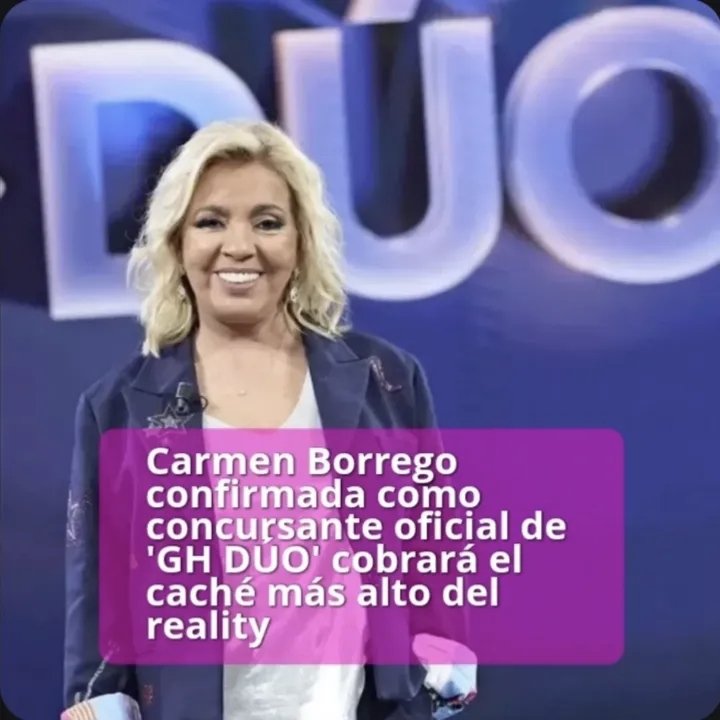 Carmen Borrego concursante confirmada como concursante oficial de 'GH DÚO' cobrará el caché más alto del reality yoc-myhyv-entrevistas.blogspot.com/2026/01/carmen…