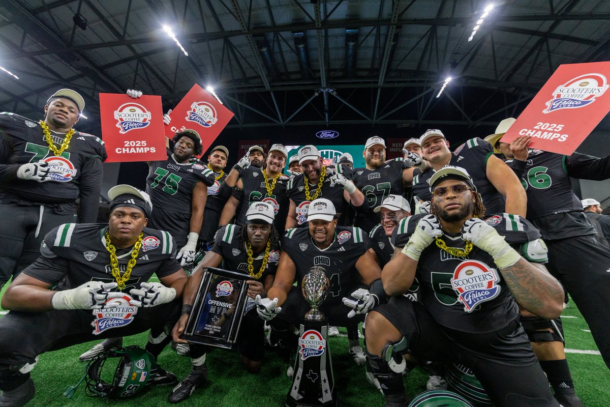 ohiou's tweet image. Ohio’s First and Finest... the only team in the state to win a bowl game this season! 🏈🏆

@OhioFootball | #OUohyeah