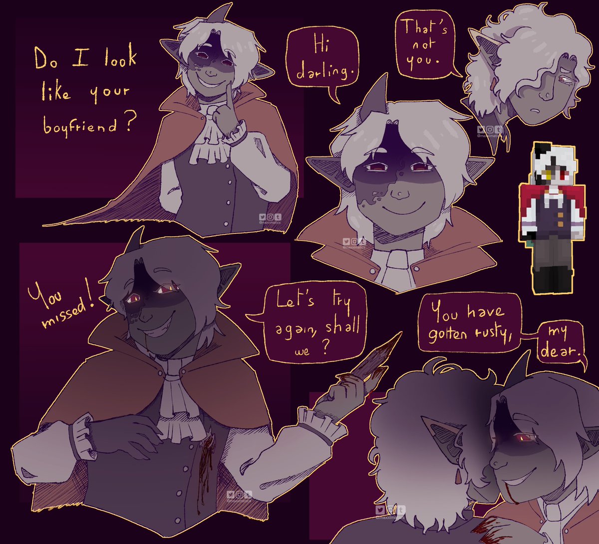 Come back wrong AU where Avid doesn't come back but the demon part does

#avidmcfanart #vampiressmp #vampiressmpfanart