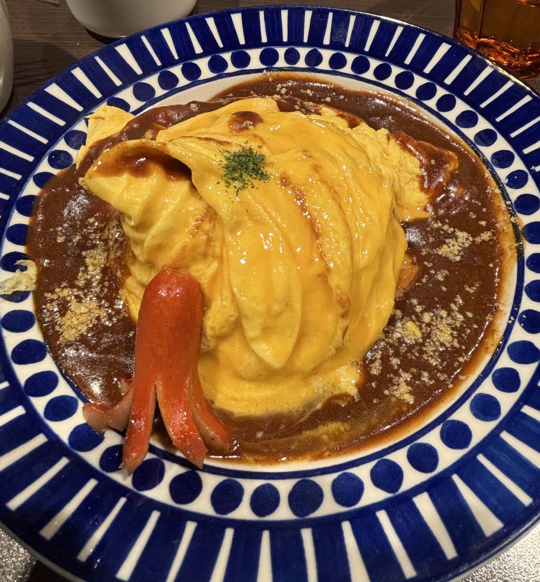 オム初めさせていただいた ちょっとタコさんウインナー乗ってるの