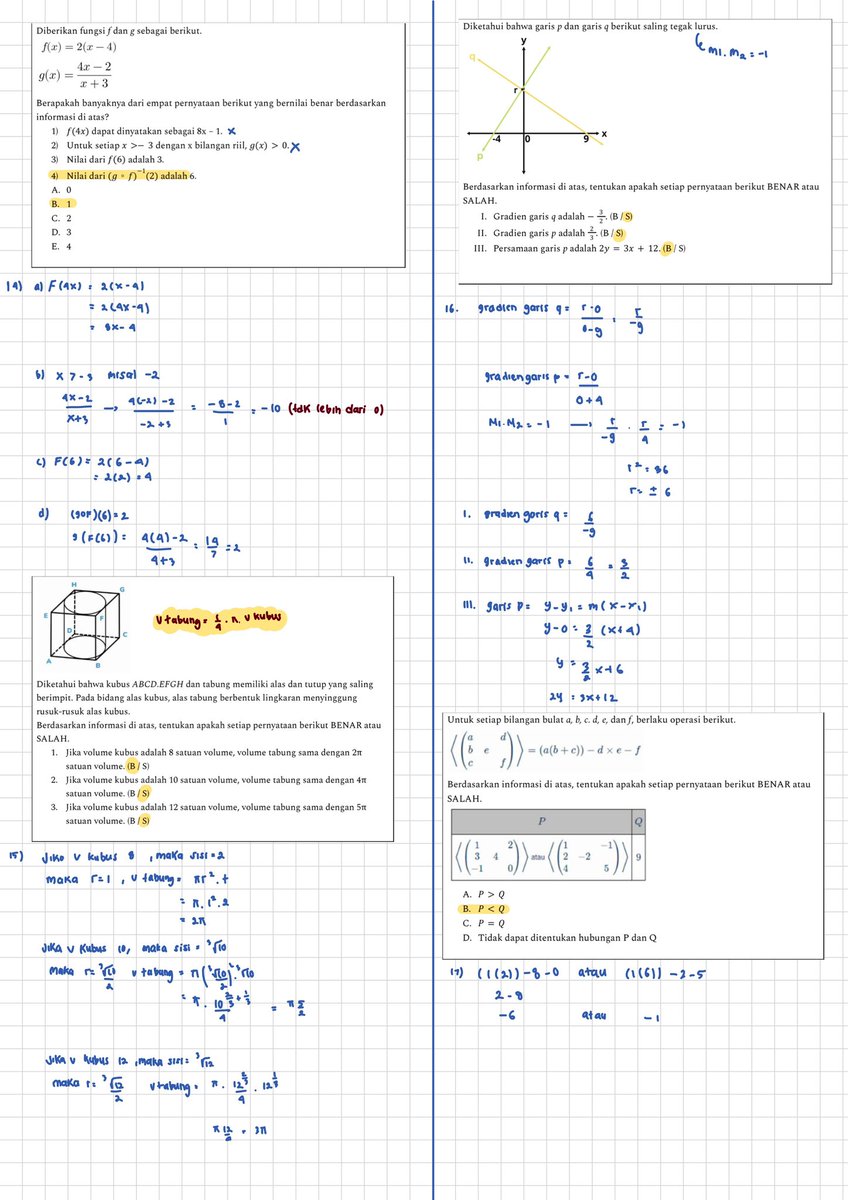 uwiwtrimakuplis's tweet image. Pembahasan PK Pengetahuan Kuantitatif TO Pahamify 2

Pdf soal by : @spectarine