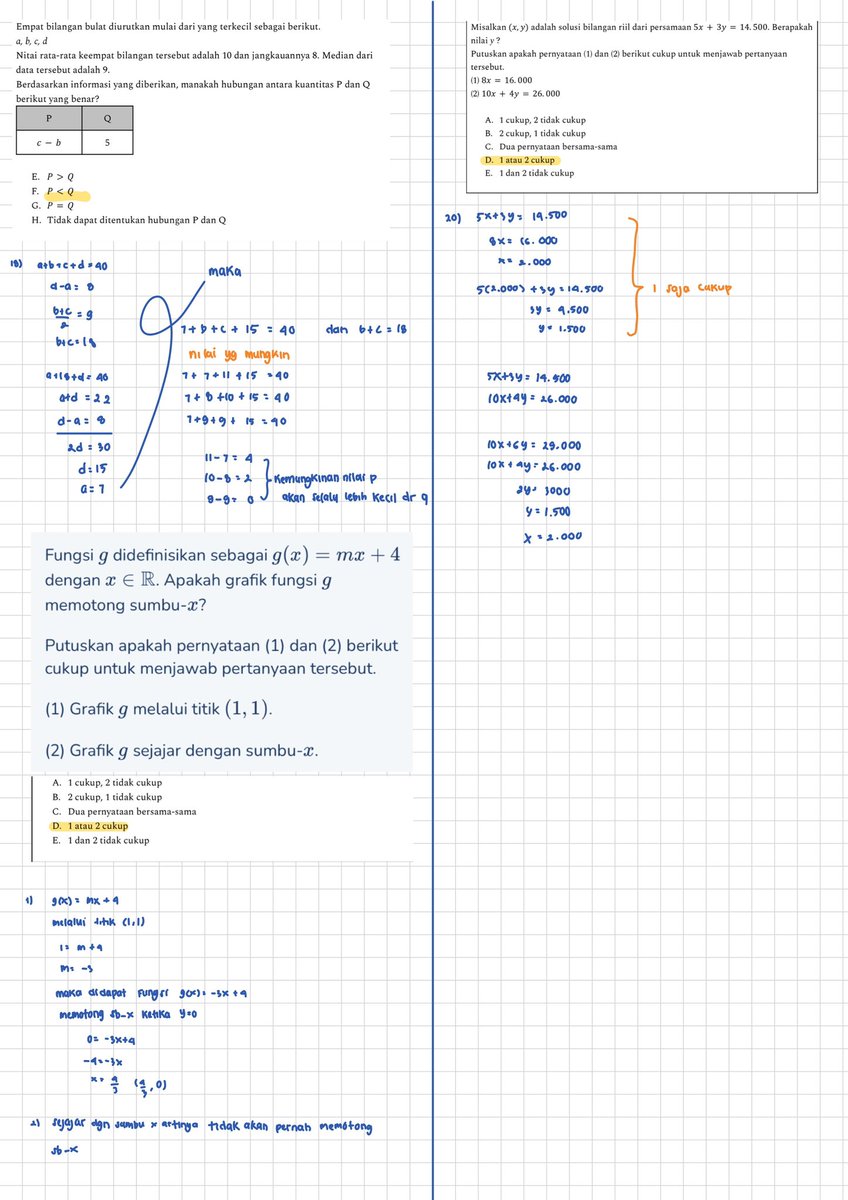 uwiwtrimakuplis's tweet image. Pembahasan PK Pengetahuan Kuantitatif TO Pahamify 2

Pdf soal by : @spectarine