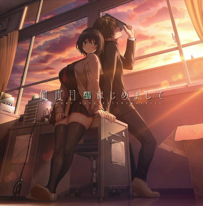 ちょいシリアスめなメインビジュアルに対して、パッケージのほうは恋愛要素強め。お互いの小指引っかけたりとベタもいいところですが、そこは克の趣味というところでご勘弁を。作中の記述はありませんが、このイラストを描いた段階で季節を秋ごろに設定。イベントCGでも夕焼けの赤さを際立たせました。 