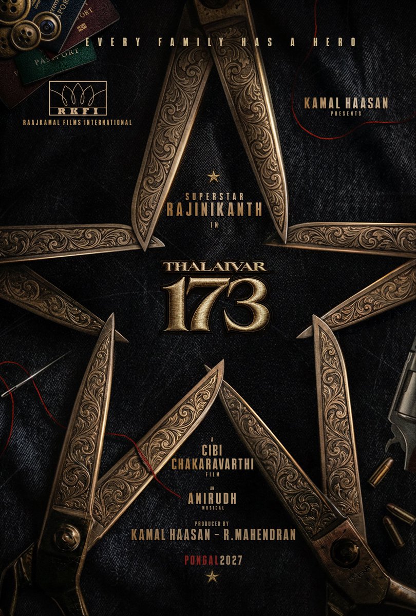 ikamalhaasan's tweet image. Celebrations begin

#Arambikalama #Thalaivar173 #SuperStarPongal2027 

@rajinikanth @Dir_Cibi @anirudhofficial #Mahendran @APIfilms @homescreenent

@RKFI @turmericmediaTM @magizhmandram