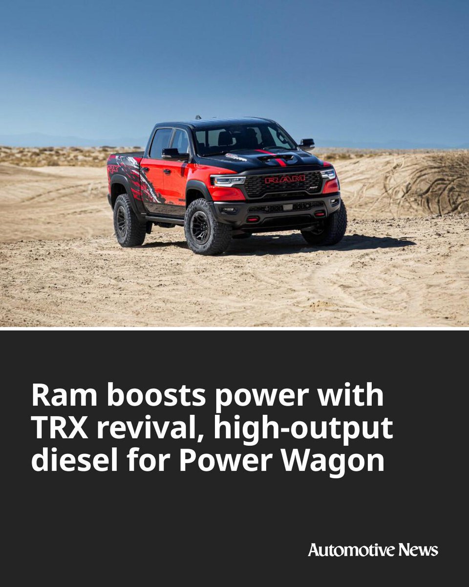 The beastly Ram 1500 SRT TRX is arriving in 2026 with a 75-hp boost to  surpass the rival Ford F-150 Raptor R. Read more here:  https://t.co/IPBmspmqJB #automotive #news #autoindustry #Stellantis #Ram