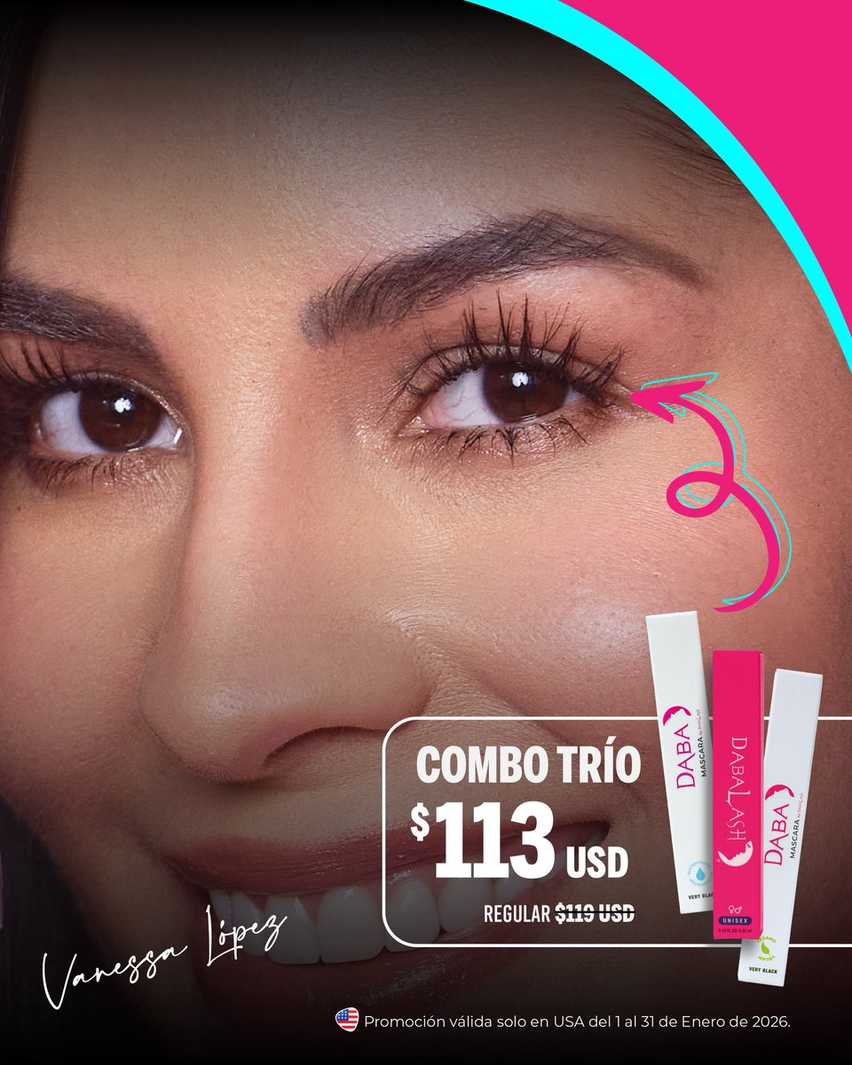 dabalash's tweet image. Tu propósito más fácil que nunca con el Combo Trío Dabalash en promoción 🤩🤩🤩

Empieza a lucir radiante y ste 2026 con pestañas naturales y largas ✨

Solo ingresa a Dabalash.com y pide tu Combo trío o mándanos un mensaje y te ayudamos 🛍️🛒 

#dabalashSiemprecontigo…