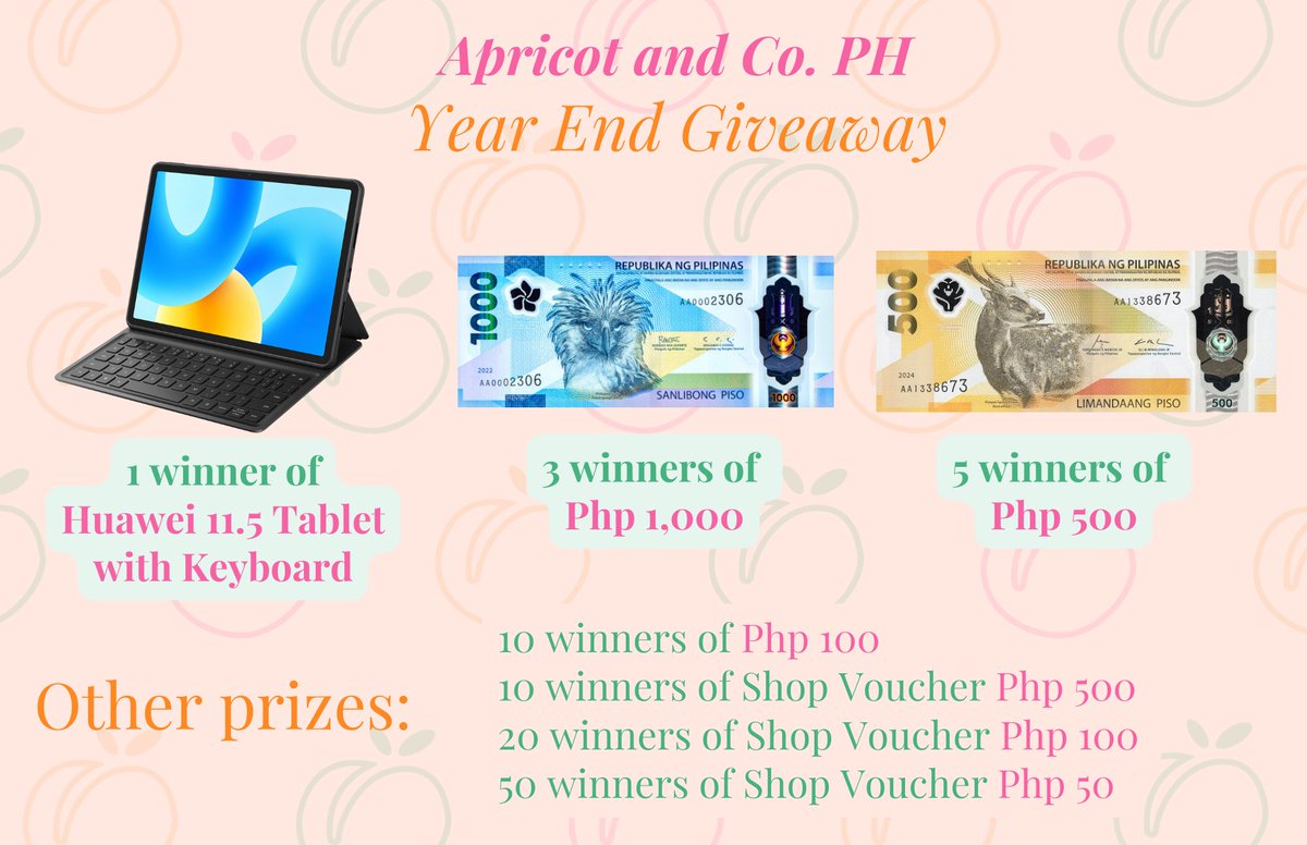 [THANKS GIVING GIVEAWAY]

Hi, friends!

As promised, here is our Year End Giveaway to thank everyone for their continued support on our Shop for the past year!

Mechanics on the replies.

Thank you and good luck!