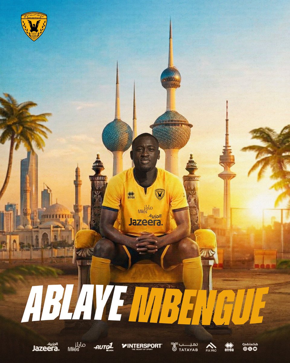 QadsiaClub's tweet image. نادي القادسية يتعاقد مع المحترف السنغالي أبلاي  مبينجو وذلك لتمثيل الفريق الاول لكرة القدم 

أبـــلاي 💛