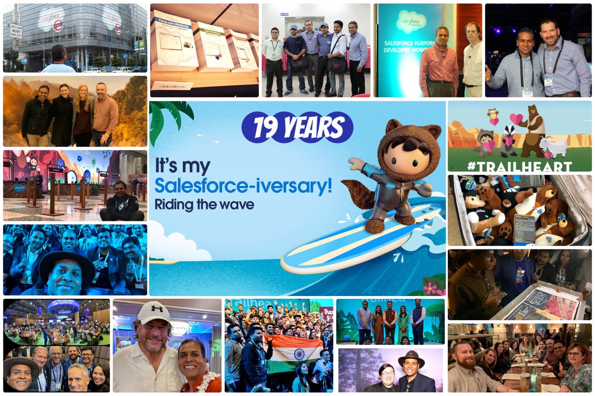 kavindrapatel's tweet image. 🎂🥳 Today marks 19 yrs at @Salesforce! From Force.com workbooks to Trailhead to #Agentblazers &amp;amp; AI, it’s been an incredible ride with our global #TrailblazerCommunity Ohana. ✨
Grateful for every developer, admin, &amp;amp; architect I’ve met from SF to India. 🇮🇳 🏄‍♂️❤️🙏🏾🤠