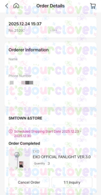 itsyourclover's tweet photo. #Clover_proof — Lightstick Official EXO💗
— all orders in Desember
Secured 30pcs lighstick🛍️
✔️proof (1) https://t.co/LWc8WR0Jc0