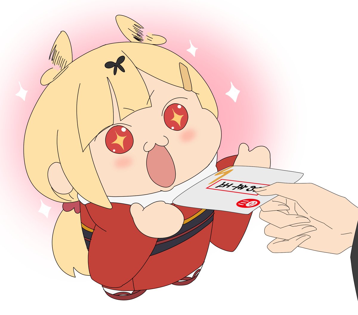 新春のご挨拶をするぽいぬ 