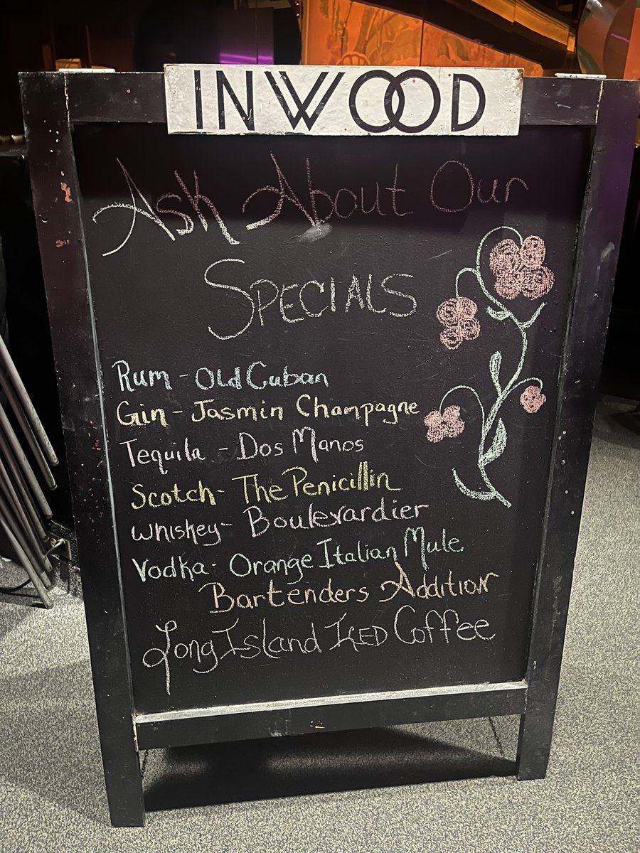 Happy to make and produce my first full menu at my bar in The Inwood Theater in Dallas. (Not claiming I created any of these cocktails). Ik I’m not a full fledged bartender but it sure feels like I’m getting there 😇