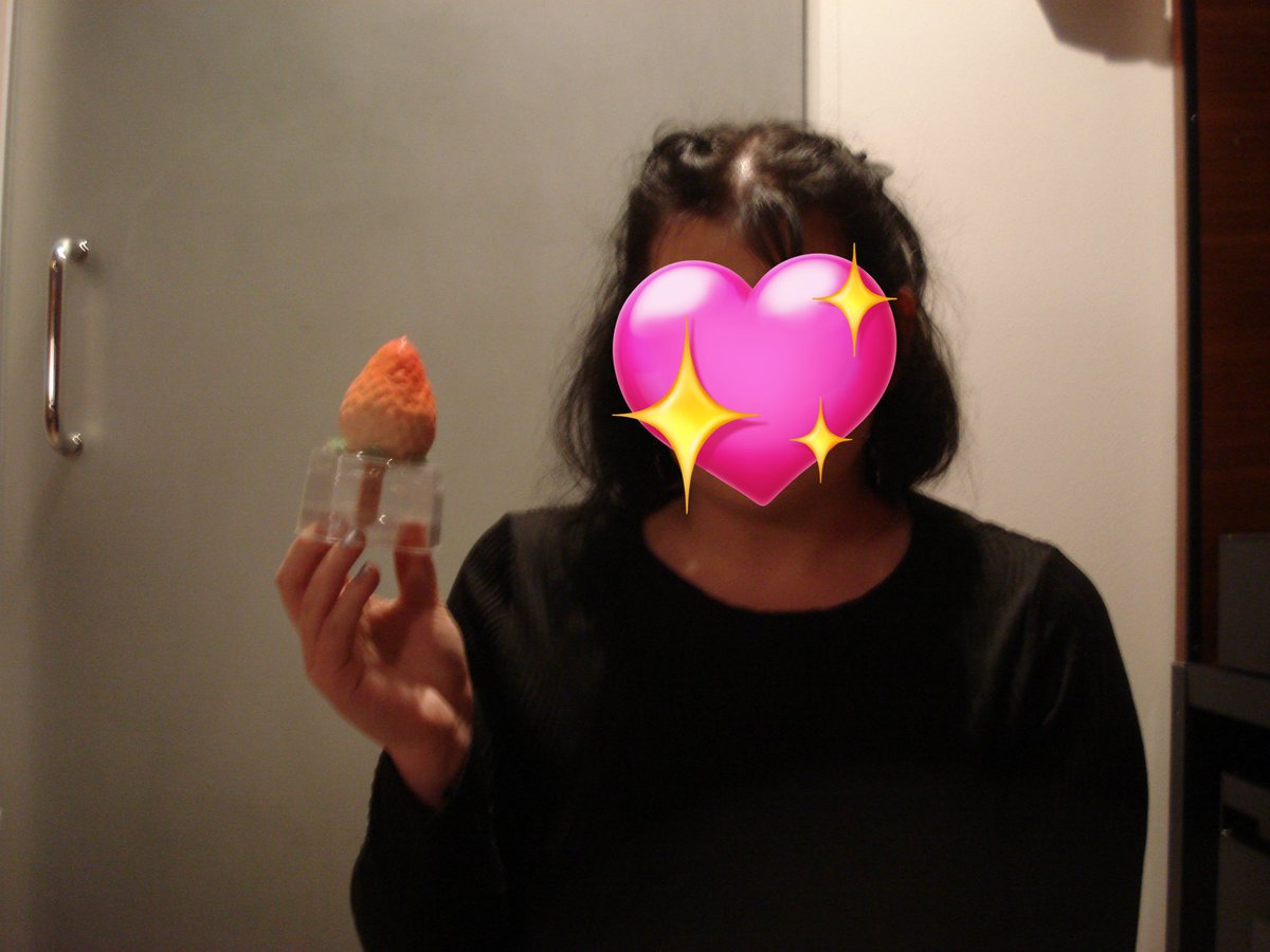 randomlapis's tweet image. trying this bougie strawberry icecream, nibbling the top. this is what i feel like