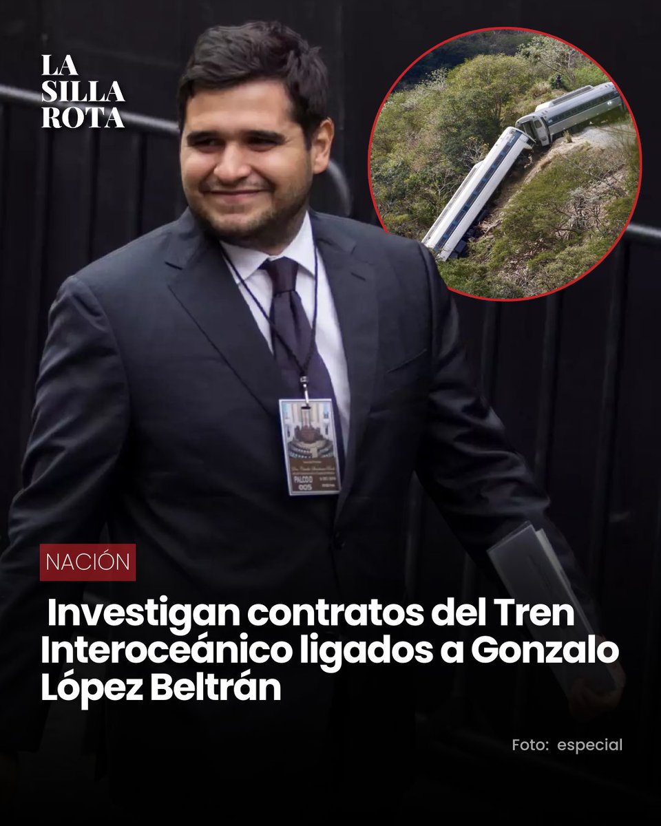 lasillarota's tweet photo. 🚆🚨 Una investigación periodística documentó una red de contratos y proveeduría en el Tren Interoceánico vinculada a personas cercanas a Gonzalo López Beltrán, hijo del presidente Andrés Manuel López Obrador, durante la ejecución de tramos ferroviarios estratégicos como las Líneas K y Z.

El reporte señaló que las operaciones se desarrollaron en proyectos con inversión pública superior a 65 mil millones de pesos e incluyeron suministro de balasto y servicios de transporte en Oaxaca y Veracruz.
#TrenInteroceánico #Contratos #Investigación

Detalles 🔗https://t.co/yQ1VQvL93l