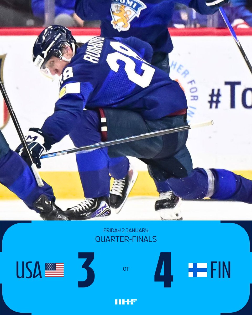 IIHFHockey's tweet photo. Battled to the very end to secure that win 💪 @leijonat is moving on to the #WorldJuniors semi-finals 👏 #IIHF

Game Recap 🔗 https://t.co/aTES9pwMlE https://t.co/c33gSyV7aX