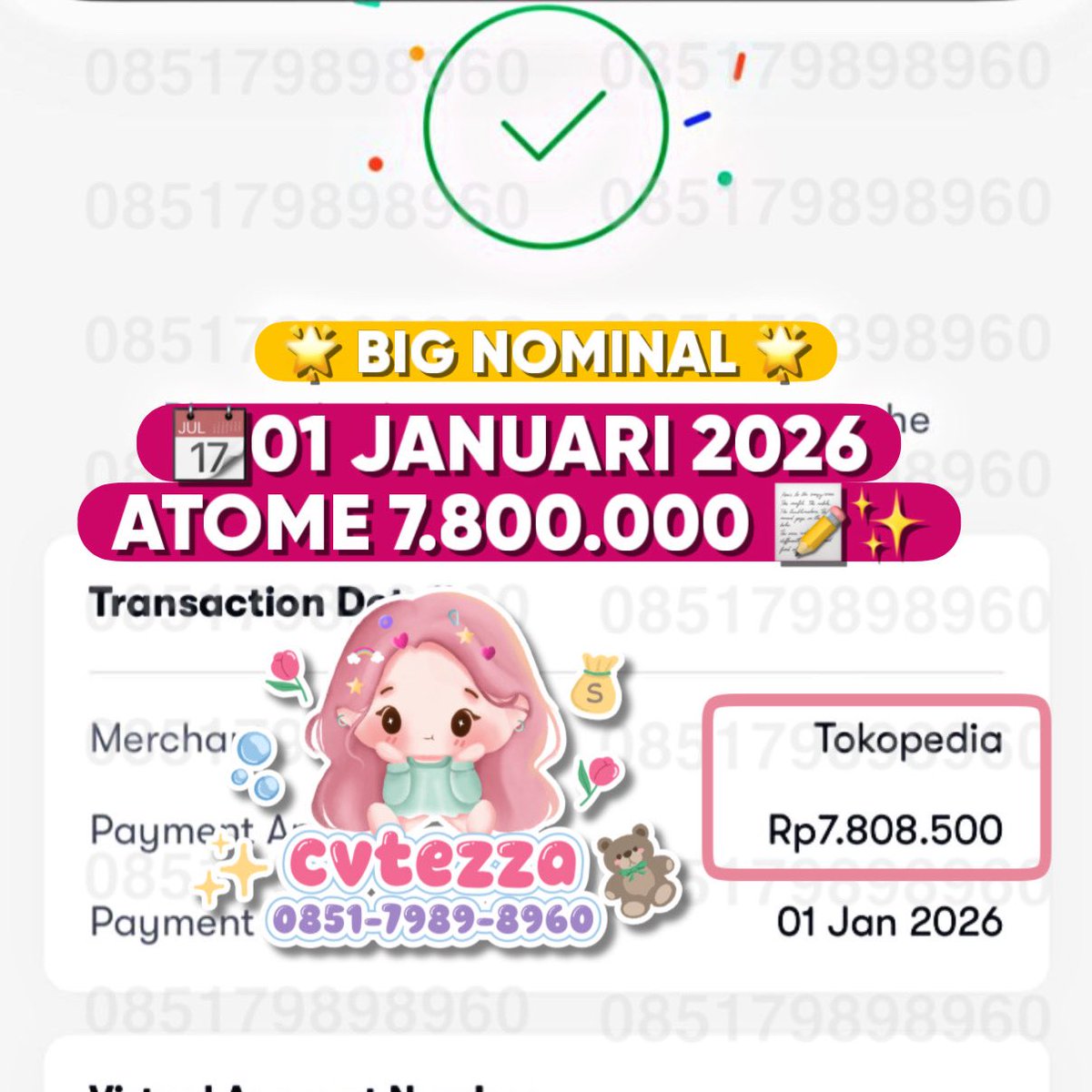 cvtezza's tweet image. 🚨 𝐅𝐔𝐋𝐋  𝘽𝙄𝙂 𝙉𝙊𝙈𝙄𝙉𝘼𝙇 🚨
#nombesarbyzaa 

─── 📆 01 𝐉𝐀𝐍𝐔𝐀𝐑𝐈 2026 ───

📬 GOPAYLATER — 𝟰.𝟱𝟬𝟬.𝟬𝟬𝟬
📬 SPAYLATER — 𝟳.𝟬𝟬𝟬.𝟬𝟬𝟬
📬 ATOME — 𝟳.𝟴𝟬𝟬.𝟬𝟬𝟬
📬 GOPAYLATER — 𝟭𝟬.𝟬𝟬𝟬.𝟬𝟬𝟬

⚡️ REAL CAIR SAT-SET, HITUNGAN MENIT!

t. gestun…