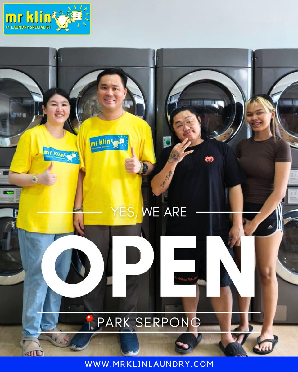 NOW OPEN! MR KLIN Laundry Park Serpong, Tangerang.
Selamat dan Sukses!
Terima kasih Pak Jonathan yang sudah memilih Paket Gold 4 set MR KLIN Laundry. 
Saat yang tepat untuk investasi di Bisnis Laundry yang terima Cash dan Panen setiap hari.
Info franchise: mrklinlaundry.com