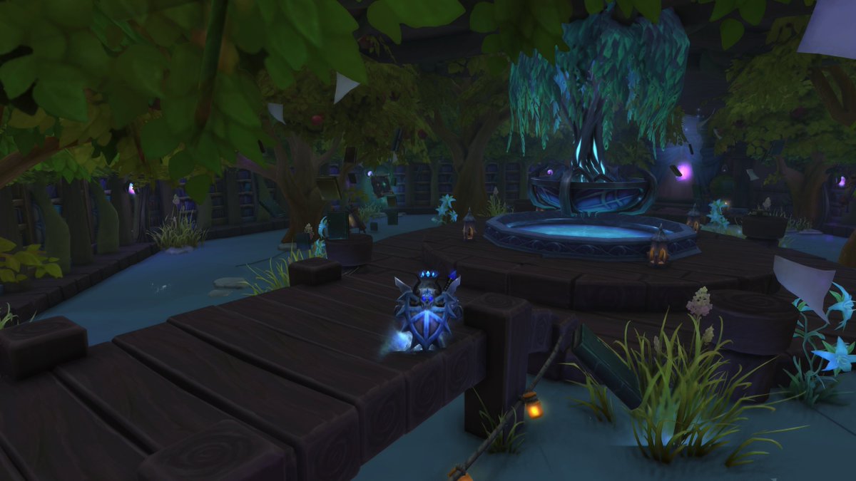 BrooksFiles's tweet image. Been working on a nice mystical reading lake in my house based on some other ideas I've seen floating around. I went a little crazy with the trees but it's growing on me.  #wowhousing