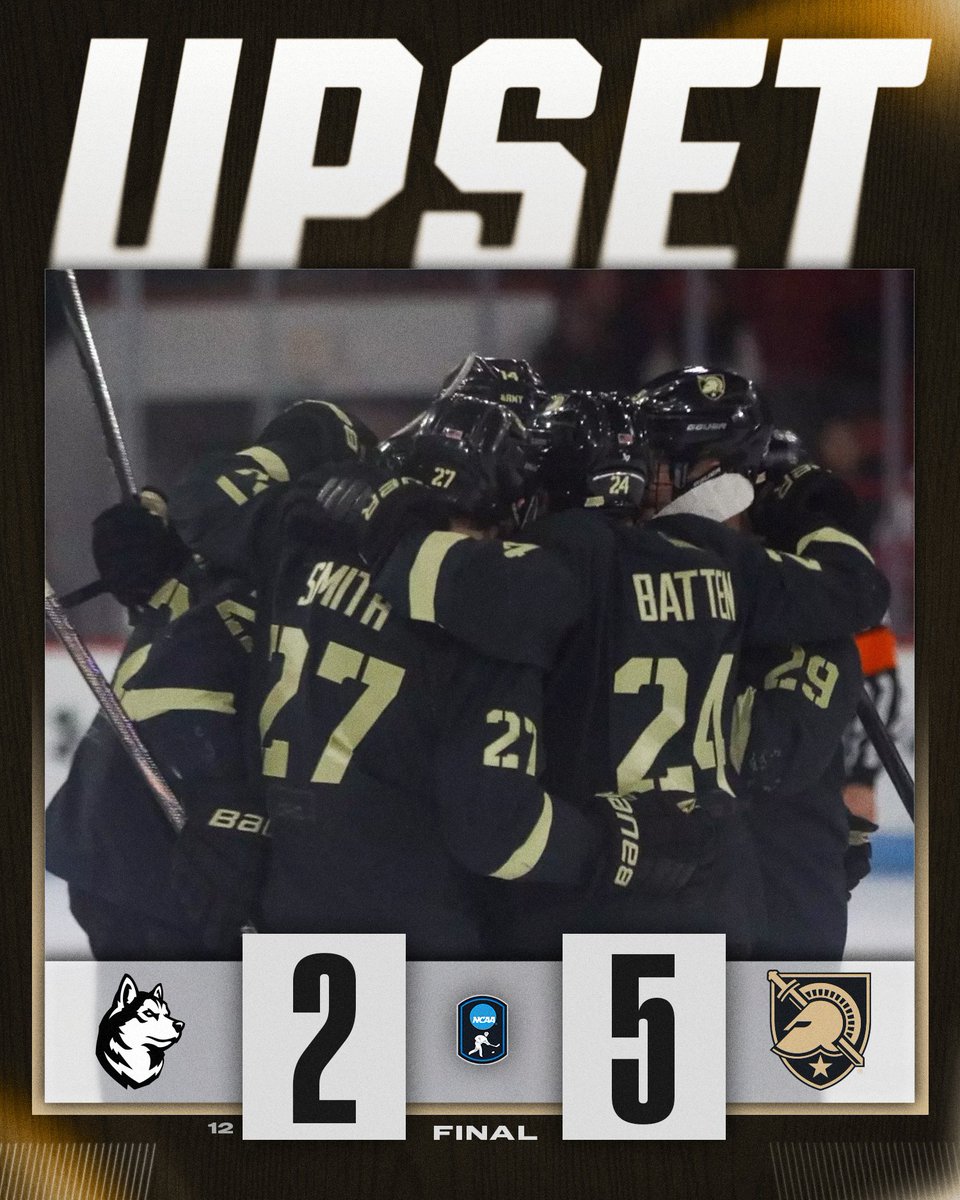 GO ARMY ⚔️

<a href="/ArmyWP_Hockey/">Army Hockey</a> defeats No. 12 Northeastern, 5-2! 

#NCAAHockey