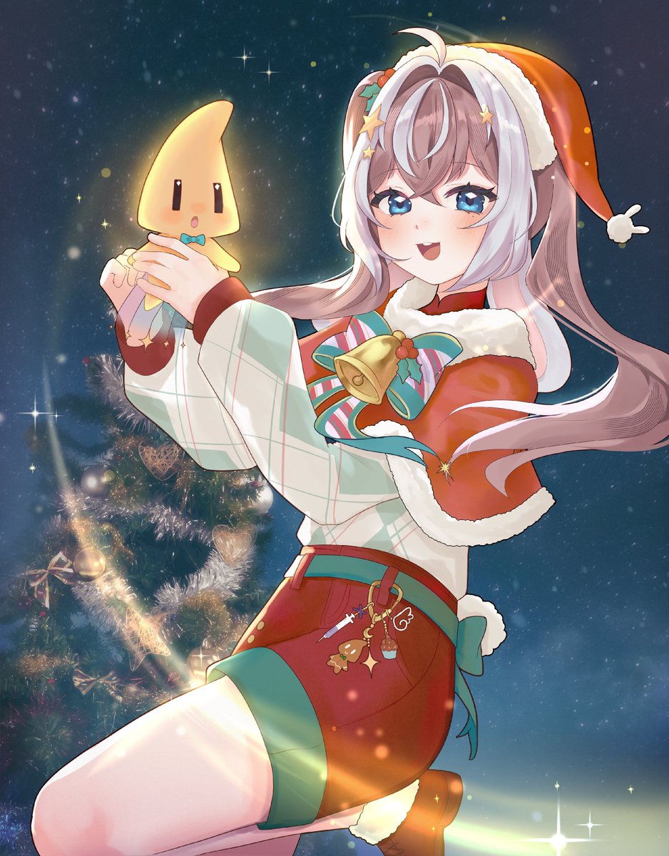 polychroma's tweet photo. yue navideña comisionada por @greninjax_d :3 #YueAcuarelum https://t.co/4od7FWZ7Sd