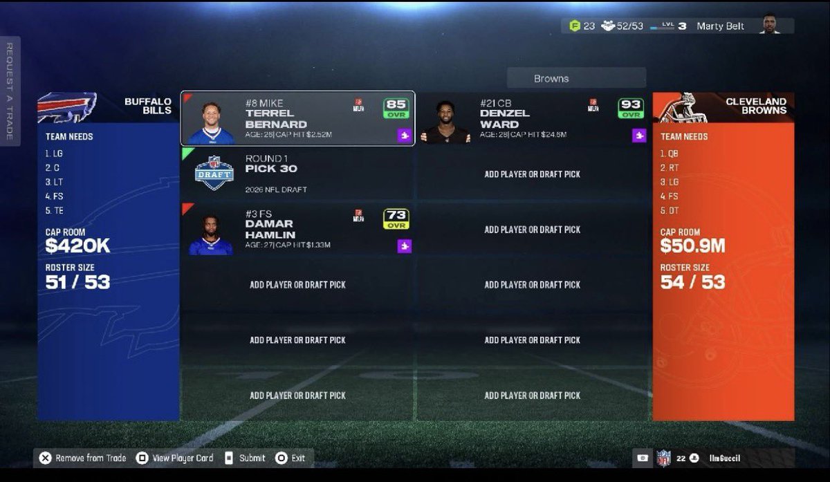 Botds_Redzone's tweet image. BREAKING: BUF and CLE strike a deal that brings the star CB D. Ward to Orchard Park, while CLE gets draft capital and a stud LB. 
Solid trade for both teams. 

Grade: A