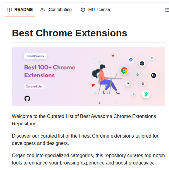 Curated list of Chrome extensions for developers and designers

github.com/themeselection…