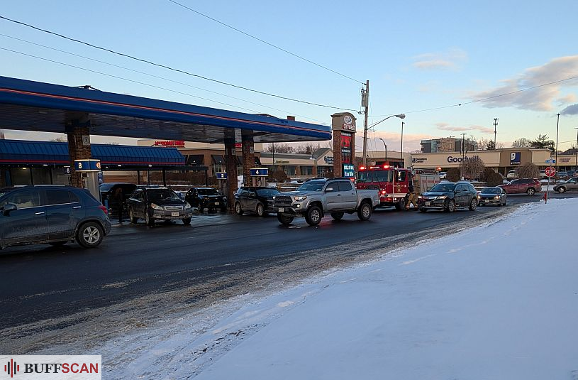 BuffScan spotted this active incident at the Sonic Car Wash at 2590 Delaware (the Sonic Car Wash) while headed home from errands at about 4 PM.  Activity seemed to center around the gas pumps.

Reviewing scanner radio traffic much later after the fact revealed that this was