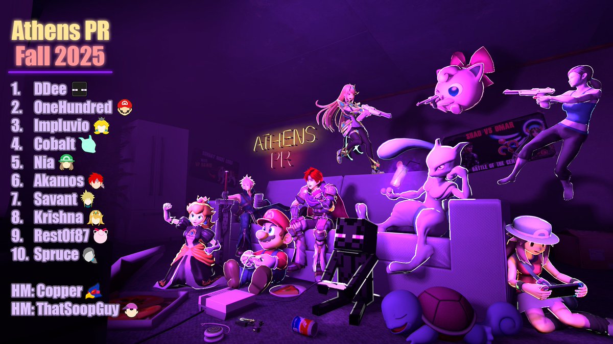 EsportsUGA's tweet image. ATHENS 2025 FALL POWER RANKING! Congrats to everyone that made it and HUGE thank you to everyone that came!