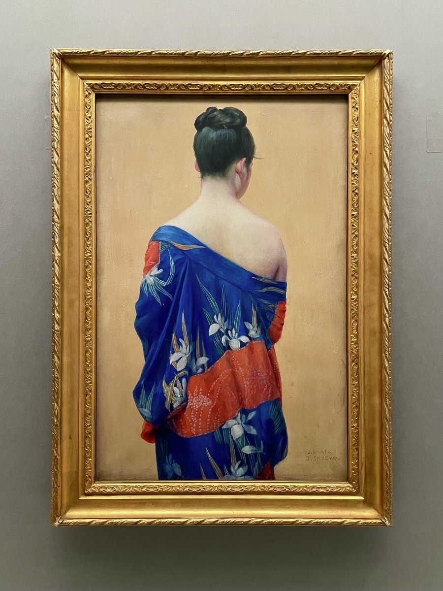 華やかな着物を目にする機会も多いお正月👘岡田三郎助による《あやめの