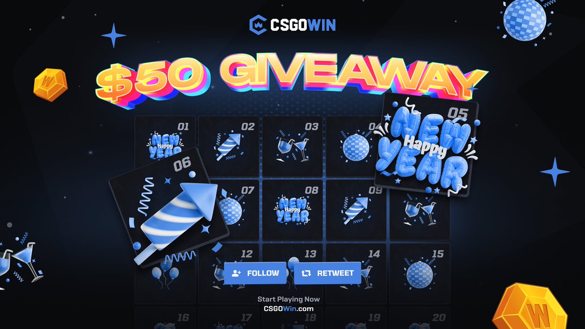 PauliewolyVIP's tweet image. HAPPY NEW YEAR from me &amp;amp; CSGOWin!🥳   

Daily random gifts - no strings attached!🎉➡️csgowin.com/newyear 

🎁$50 GIVEAWAY🎁
Follow me &amp;amp; @CSGOWincom 
Like &amp;amp; Retweet♻️❤️ 

Ends in 7 days