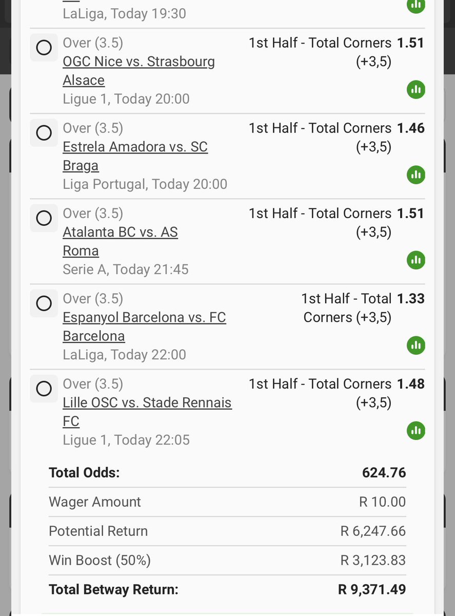 First half corners 🎯

BW2ECA714C new.betway.co.za/book-a-bet-res…
Kick off:13:30

🚨Retweet for others🚨

Let’s go hustle🦺