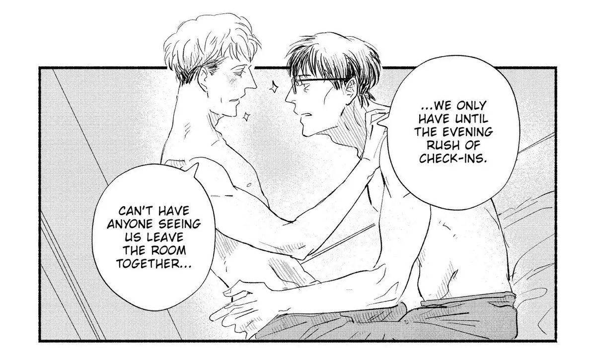 This is a "feel good" manga but because the leads are 2 middle-aged men in a secret relationship, there are glimpses of what reality is for queer people in Japan (and in the world). Seeing them going all out to make their date look like a business trip was quite heartbreaking