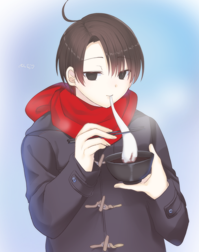 「描き初めお題①ハムスター 描き初めお題②お餅を食べる品川くん」|よものイラスト