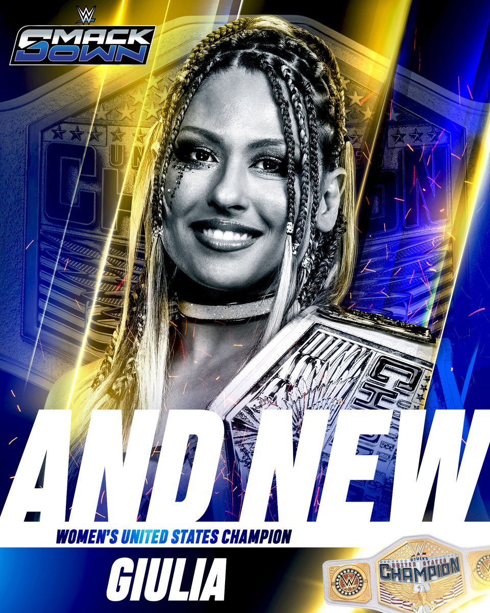 WWE's tweet image. #ANDNEW

@giulia0221g is now a 2x Women's United States Champion!