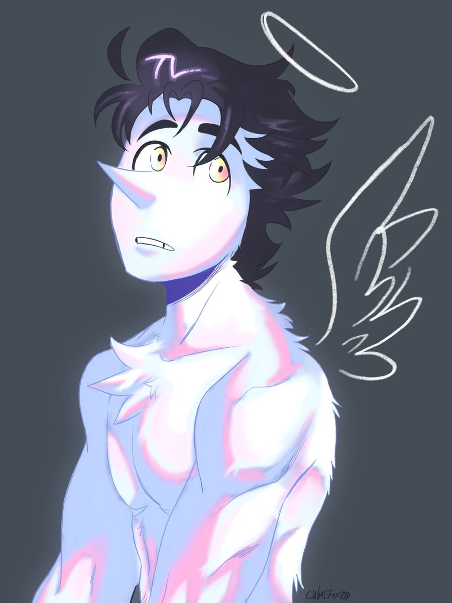 _cyberfox00's tweet photo. just a quick doodle… i wanted to do something that shows how opal-y and uhh iridescent?? Spamton’s fluff is but idk how to draw that wehhh https://t.co/nLXejEw9Br