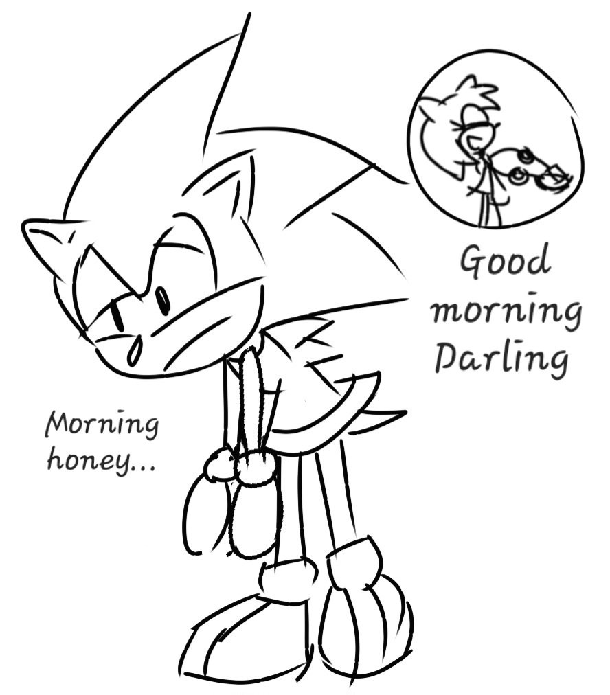 mohamedsonic97's tweet image. Silly Sonamy idea. I just wanted to draw Sonic in Amy’s dress