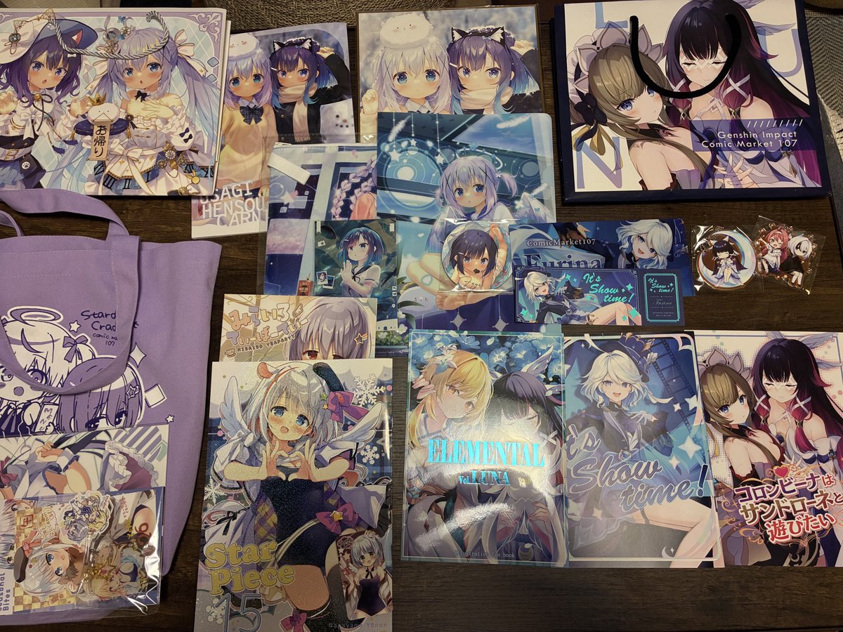 遅くなりましたが、C107の1日目、2日目合わせた戦利品報告です！楽しく読ませて頂きます！！(*´╰╯`๓)♬