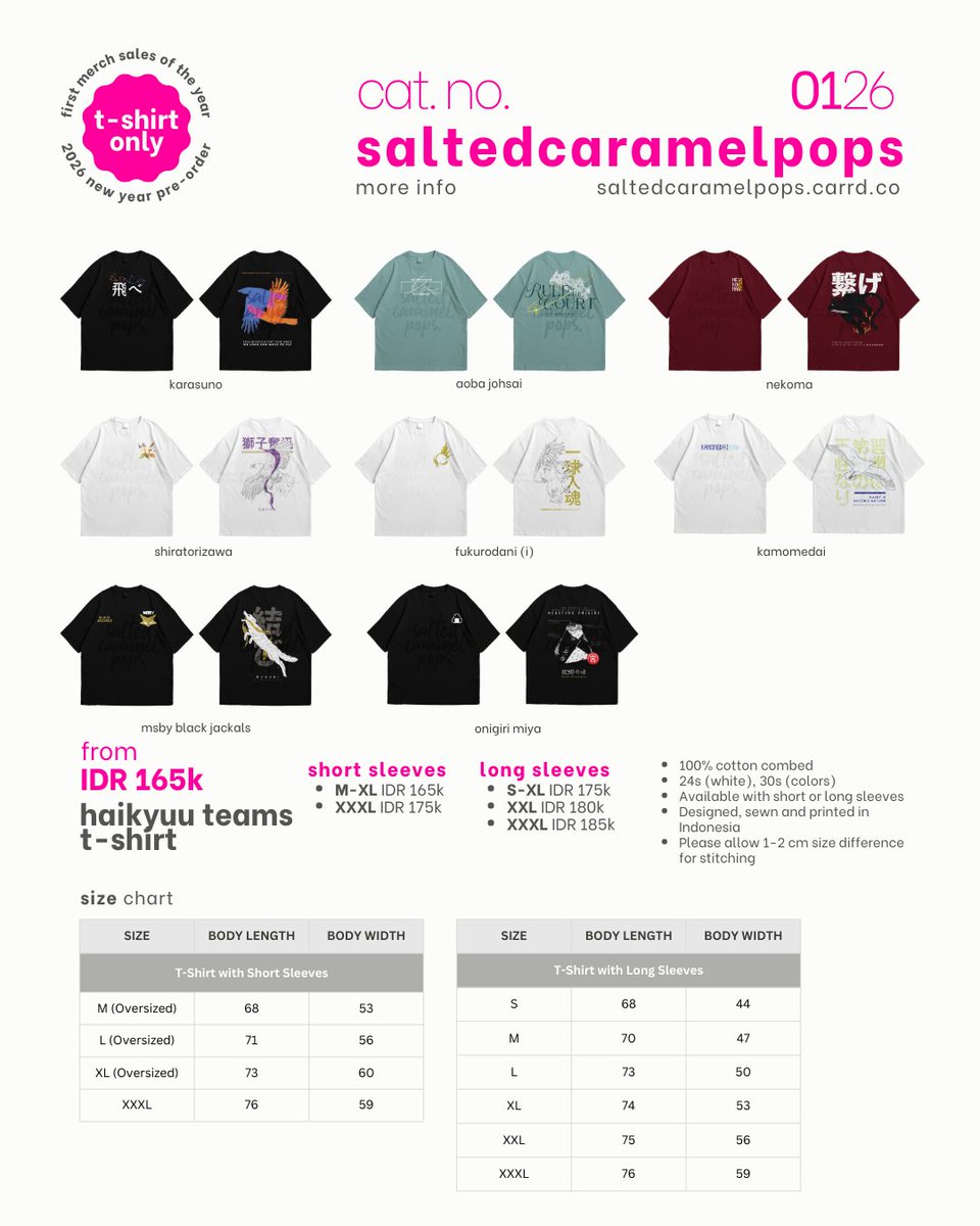 sltcaramelpops's tweet image. surprise batch for saltedcaramelpops T-Shirt only pre-order opens!
🗓️ 01/03 - 01/15, 23:59 WIB
🗺️ intl GO dm me first
💳 QRIS, paypal
🚚 shipping end of Jan-early Feb 2026
🛒 saltedcaramelpops1.carrd.co/#merch

after this i might discontinue most of the shirts to make room of new products^^