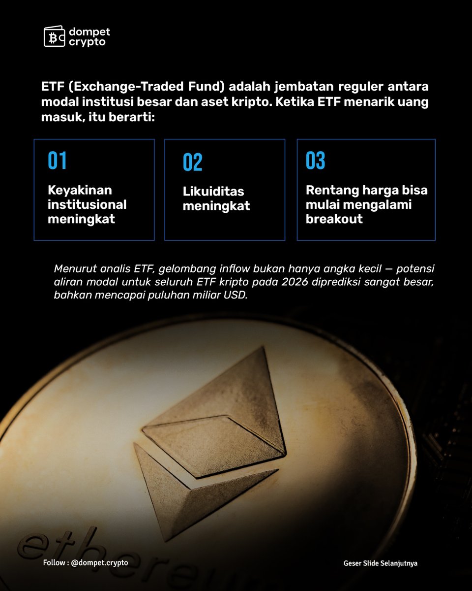 Digi_cryptoo's tweet photo. Inflow ETF Ethereum Bangkit! Awal 2026 Jadi Titik Balik Pasar Kripto!

1.Modal institusi mulai masuk.
2.Kepercayaan perlahan pulih.
3.Psikologi pasar mulai bergeser

Bullish reversal atau hanya dead cat bounce?

#ethereum #ethereum https://t.co/gO4BEhhaM9