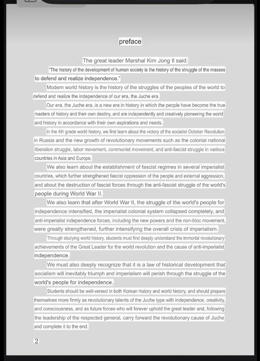 bidetmarxman's tweet image. These are excerpts from a world history textbook for 4th graders in the DPRK.

For Americans with children in the 4th grade: can you share the world history your kids are learning about?