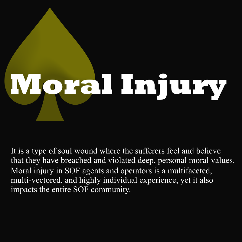 BlastingThrough's tweet image. I will post information about moral injury from the Joint Special Operations University's publication Moral Injury: Implications for U.S. SOF and Ethical Resiliency, along with pictures and descriptions.