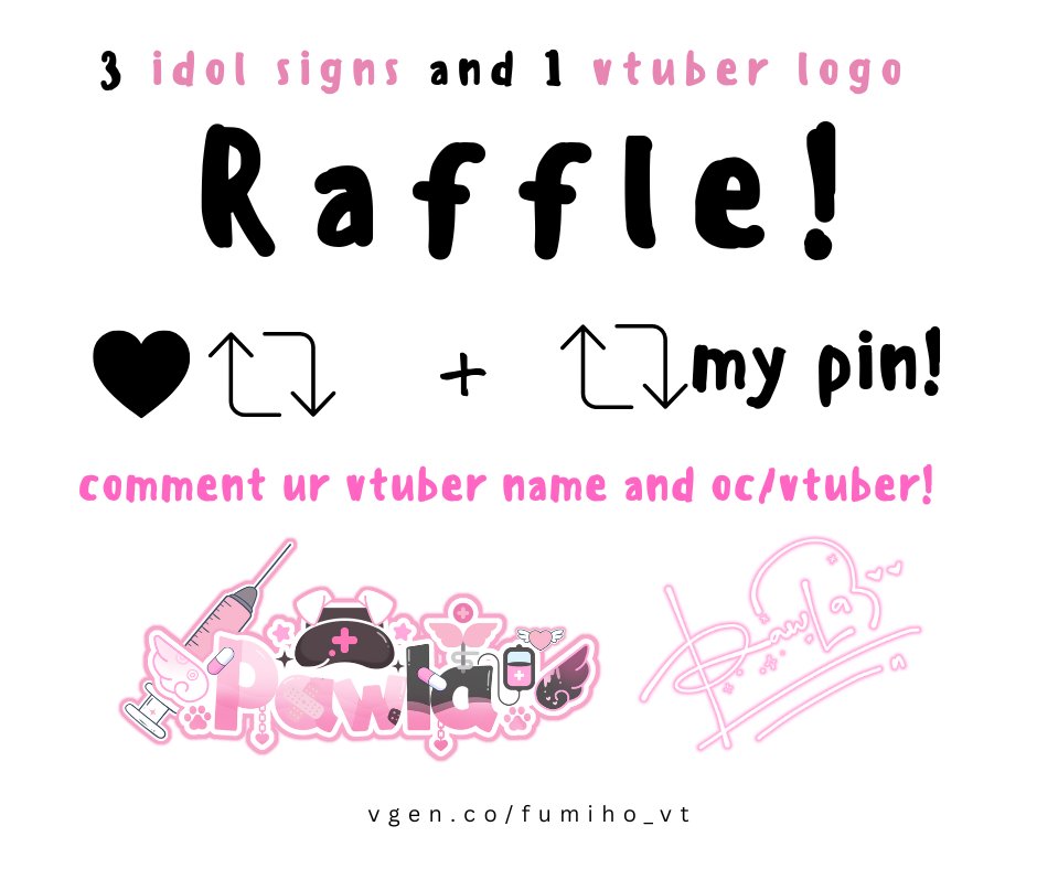 𝐅𝐮𝐦𝐢𝐡𝐨 𝐑𝐀𝐅𝐅𝐋𝐄!!
✦ Win a vtuber logo and 3 signs so-- 4 winners~
✦ Closes at 1/31/2026

how to enter :  
✦♡ + ↻  
✦ ♡ + ↻ my pin!
✦ drop your PNG and ur vtuber name!

<a href="/duckyperryvt/">DuckyPerryVT 💛🦢 Reveuse Project</a> will stream the winners UWU

#Vtuber #VtuberUprisings #VtuberAssets #Raffle