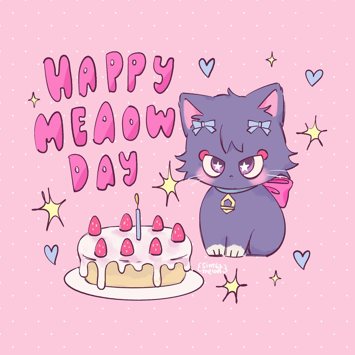 simba_melon's tweet image. Happy wanwan day 💖🐈‍⬛ 🎂⭐️