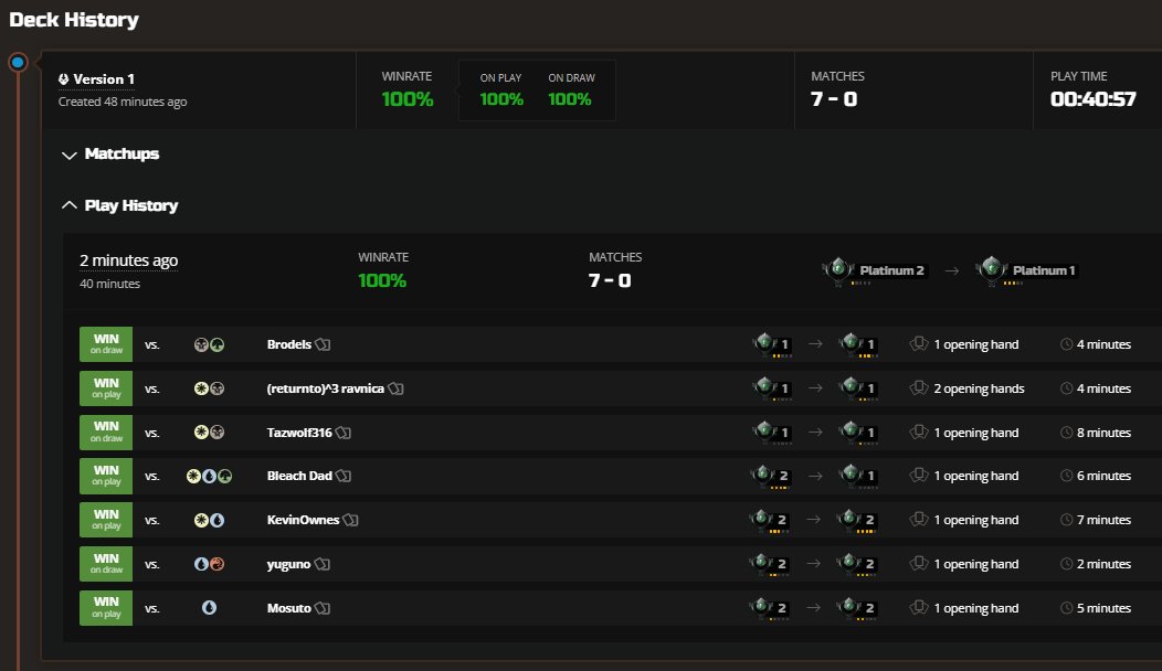ThePastaPirate's tweet image. 🗡️🏆7-0 Rareless Dimir Tempo🏆🗡️

1) 1x June/Penguin snuck in tons of unblockable damage

2) 2x Trebuchet: adds tons of damage

3) 3x Cat Owl: 3/3 flyer still a good beater

4) Second Dimir trophy so far tonight🏆🏆

Draft: 17lands.com/draft/38cf56a3…

Games: 17lands.com/details/38cf56…