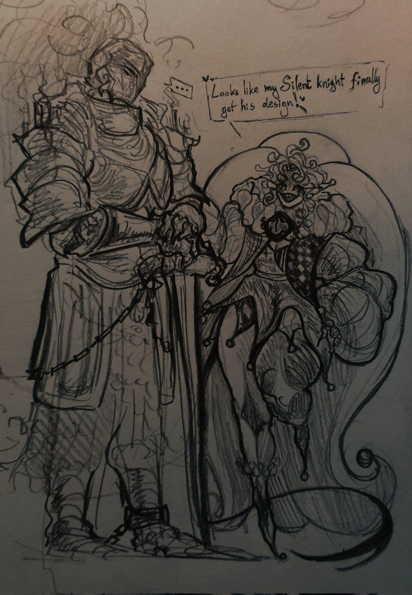 FeverishVanity's tweet image. The knight is here now too he's going through concepts.