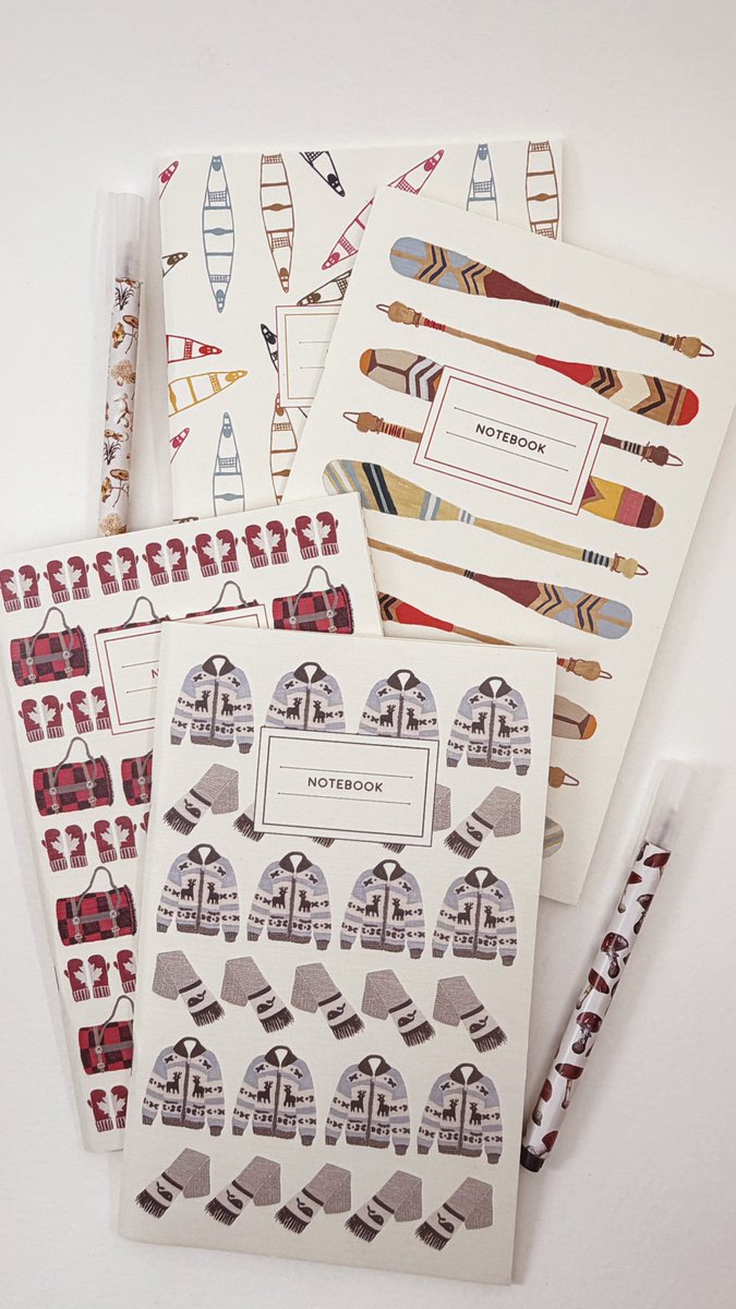artistrycards's tweet photo. Cozy Canadiana vibes on your desk! 🍂🛶 Paddles, canoes, cowichan sweaters, scarves, mittens &amp; plaid blankets—our notebooks bring the outdoors inside. 📝✨ Perfect for journaling your adventures or everyday notes. #CozyStationery #CanadianaVibes #NotebookCollection https://t.co/8PPzLa882U