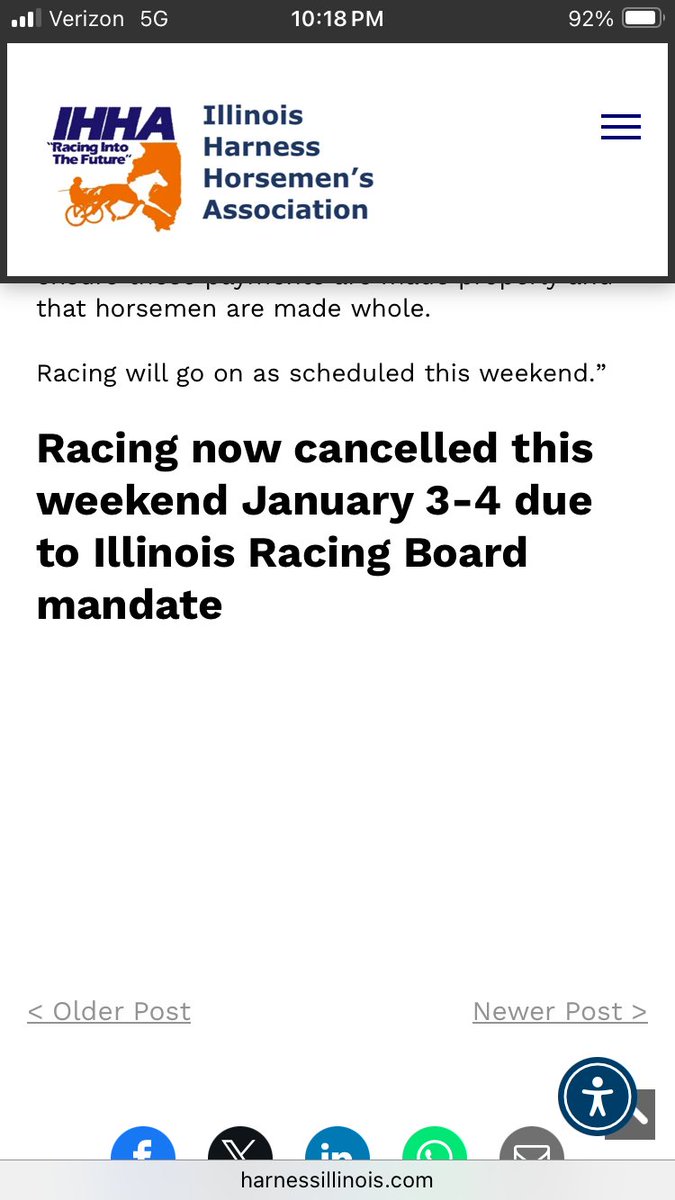 Breaking News. The Illinois Racing Board has suspended the operations at Hawthorne and the OTBs until further notice. I’m not sure on the Sportsbooks. Will try and get more information tomorrow.